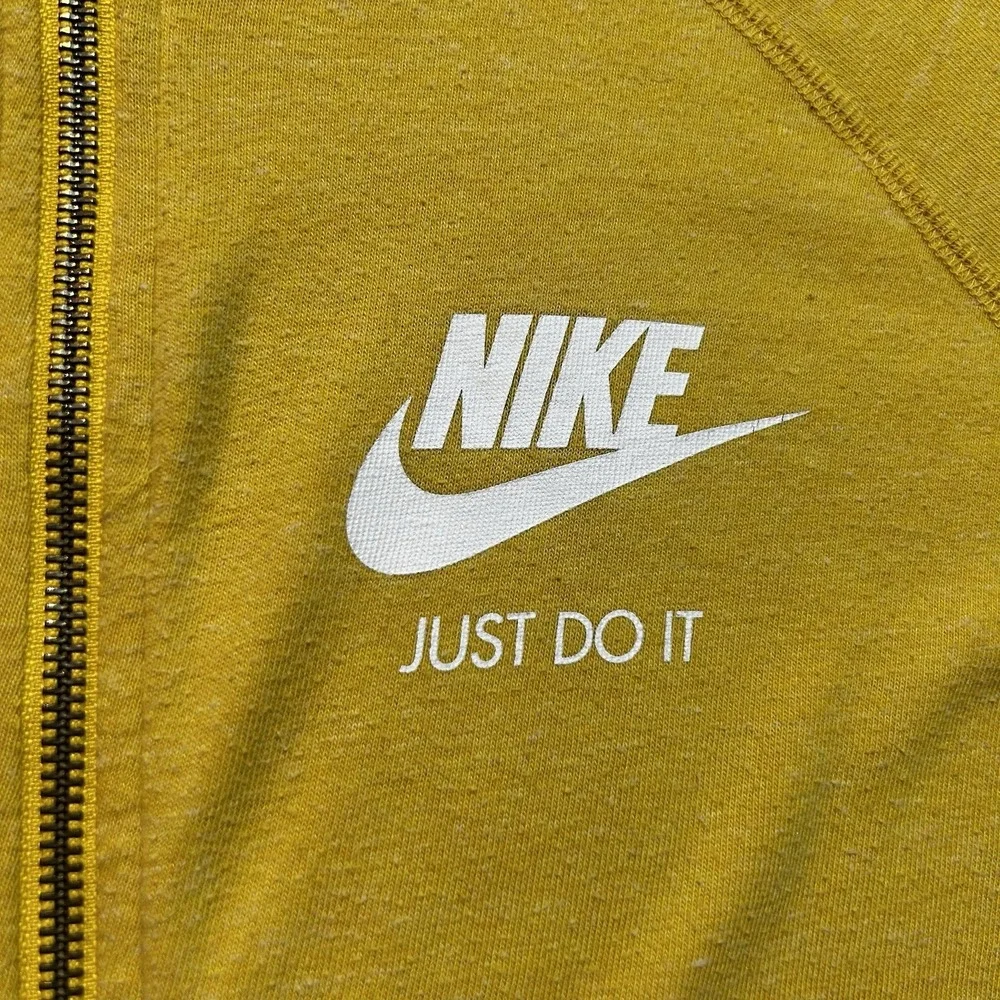 Nike Womens Gym Vintage Full-Zip Hoodie Varsity Maize Yellow Size Medium M